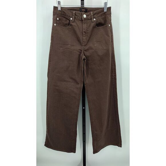 Quince Denim - Quince Women Bella Stretch Wide Leg Jeans Coffee Bean Brown 28